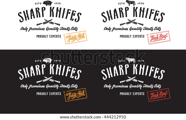 Butcher meat label and
logotype
