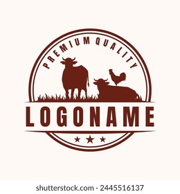 butcher meat logo template for shop and market