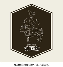butcher menu design, vector illustration eps10 graphic 