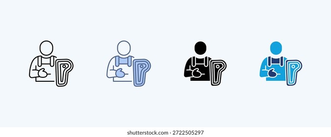 Butcher Multiple Icon Illustration Vector