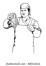 Butcher offers fresh meat