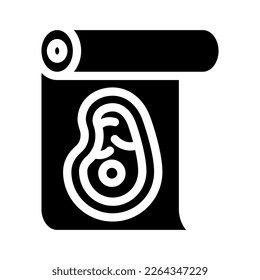 butcher paper glyph icon vector. butcher paper sign. isolated symbol illustration