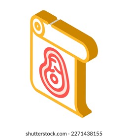 butcher paper isometric icon vector. butcher paper sign. isolated symbol illustration
