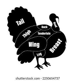 butcher poster. Turkey meat. vector
