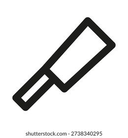 Butcher Professional Modern Line Icon. Minimal meat cutting kitchen culinary preparation outline design
