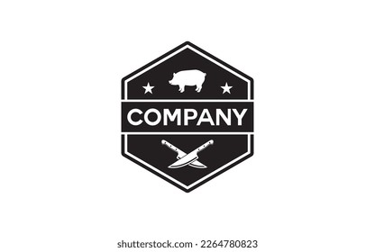 Butcher Shop and Butchery hand written lettering logo, label, badge, emblem logo template