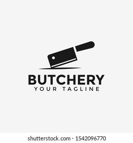 Butcher Shop, Cleaver Knife Logo Design Template