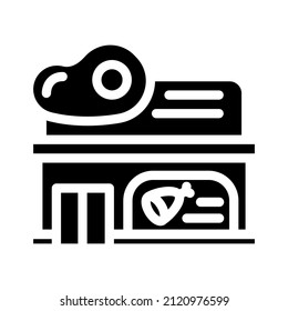 butcher shop glyph icon vector. butcher shop sign. isolated contour symbol black illustration