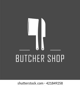 Butcher Shop Icon, Vector Butcher Shop Logo, Isolated Butcher Shop Emblem