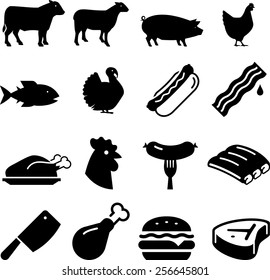 Butcher shop icons