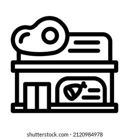 butcher shop line icon vector. butcher shop sign. isolated contour symbol black illustration