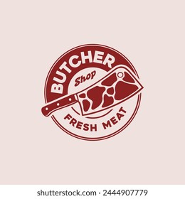 Butcher shop logo design template