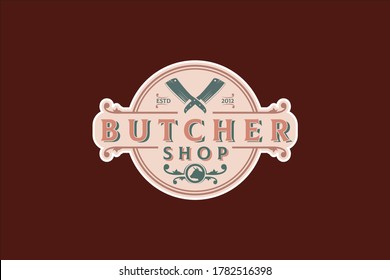 Butler Shop Logo-Design, Vektorvorlage