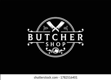 Butcher Shop Logo design vector template