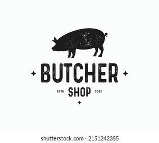 Butcher Shop Logo Design Vector Template. Best Butcher Logo.