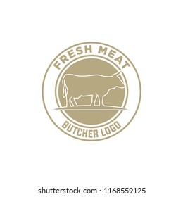 Butcher shop logo emblem for design. Vector illustration. EPS 10.