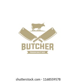 Butcher shop logo emblem for design. Vector illustration. EPS 10.