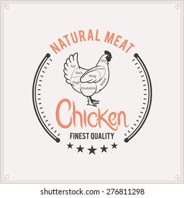 Butcher Shop Logo, Meat Label Template, Chicken Cuts Diagram