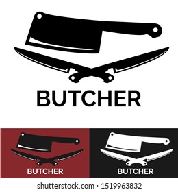 Butcher shop logo template. Logo of Butcher. graphic design. Vector Illustration. white and black background.