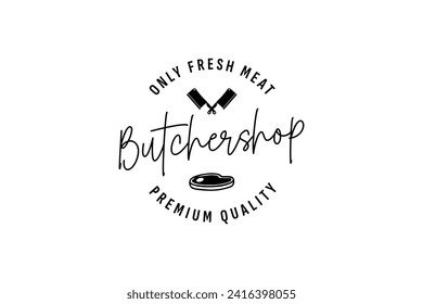 butcher shop logo vector icon illustration