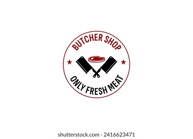 butcher shop logo vector icon illustration