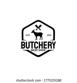  Butcher Shop Logo Vector Illustration Goat Meat Stock Vector 