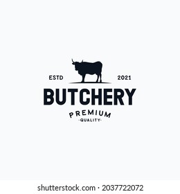 Butcher shop logo vector illustration