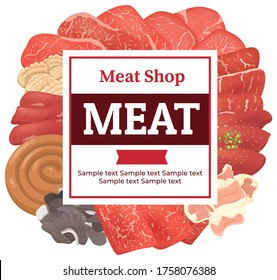 Butcher shop POP of meat parts