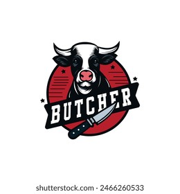 Butcher shop retro labels, badges, emblems, logo. Steak House, Meat shop, butchery. Meat business logo templates. Vector illustration
