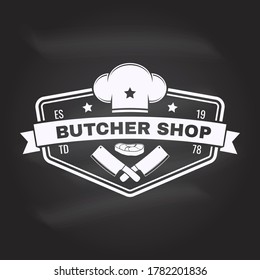 Butcher shop. Vector illustration. For  meat shop, market, restaurant business.