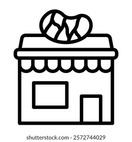 Butcher Shop Vector Line Icon Design