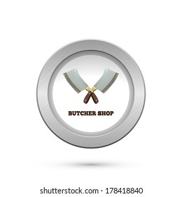 Butcher Sign. Cleavers. Vector