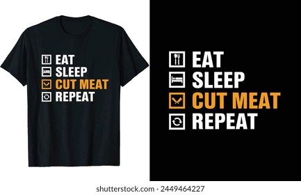 butcher t-shirt design or butcher Long Sleeve T-Shirt or quotes saying, or pork t shirt vector poster  