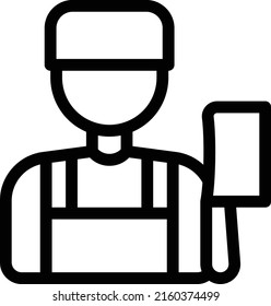 ilustración del vector de carnicero en un fondo transparente. Símbolos de calidad superior. Iconos vectoriales de línea delgada para el diseño de conceptos y gráficos.