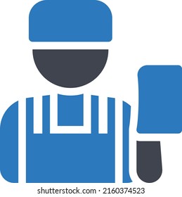 butcher  Vector illustration on a transparent background. Premium quality symmbols. Glyphs vector icons for concept and graphic design.