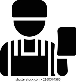 ilustración del vector de carnicero en un fondo transparente. Símbolos de calidad superior. Iconos vectoriales de glifos para diseño de conceptos y gráficos.
