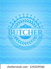 Butcher water representation emblem.