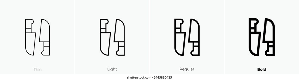 butchering icon. Thin, Light Regular And Bold style design isolated on white background