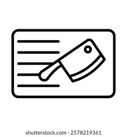 Butcher's Business Card Vector Line Icon Design