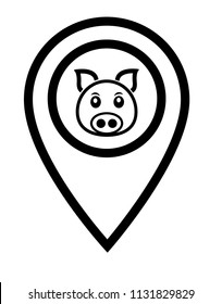 butchers here. pig and map pointer