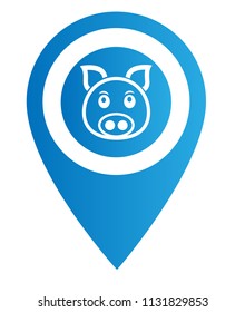 butchers here. pig and map pointer