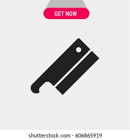 Butcher's Knife Vector Icon, The outlined symbol of knife for meat. Simple, modern flat vector illustration for mobile app, website or desktop app
