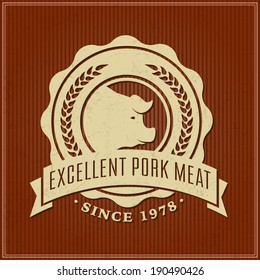 butchers logos retro styled vector labels of butcher shop butchers logos cattle butcher animal classic product meat ranch cutlery isolated pig natural kill food pork market fresh sign cow raw butchery