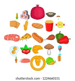 Butcher's meat icons set. Cartoon set of 25 butcher's meat vector icons for web isolated on white background