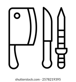 Butcher's Toolbox Vector Line Icon Design