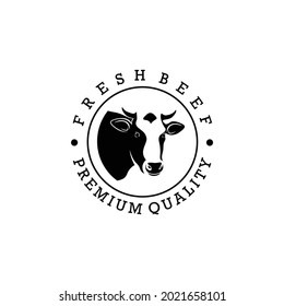butchery, cow black logo design, Simple Logo design, Retro logo design 