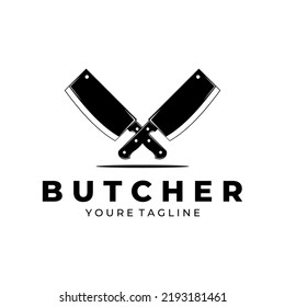 Butchery Knife Logo Design Template Vector Design