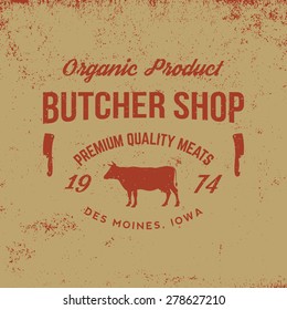 butchery label on grunge background