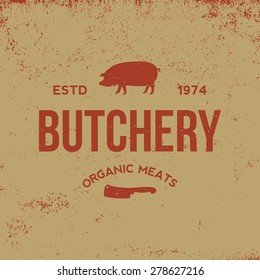 butchery label on grunge background