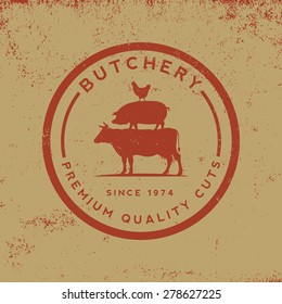 butchery label on grunge background